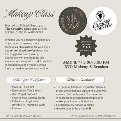 silkish beauty x creative countess makeup class